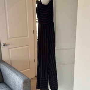 Faithfull the Brand Guanabo Mazur Brown and Black Stripe Jumpsuit